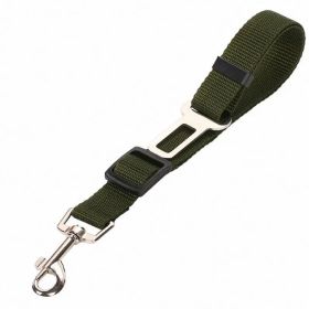 High Quality Durable Pet Cat Dog Vehicle Leash Nylon Adjustable Car Seat Dog Safety Belt Pet Leashes (Option: Army Green)