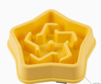 Pet Slow Feeding Bowl Dog Bowl Anti-choke Anti-skid (Option: Conventional-03 Yellow)