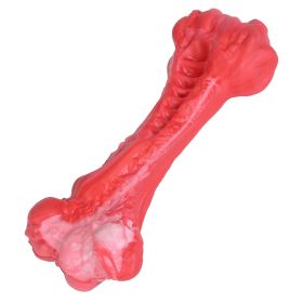 Dog Chew Toy Dog Teething Toy Dog Chew Bone with Beef Flavor Suitable for Aggressive Chewers Small Medium Large Dogs (Color: Red, size: small)